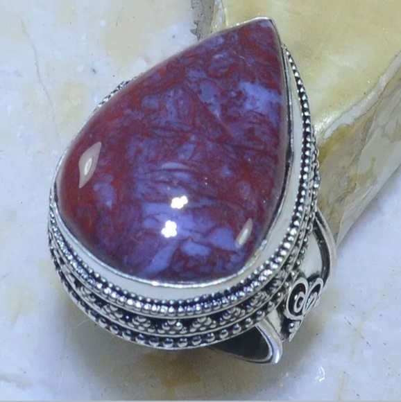 New Rhodochrosite 925 Silver Ring. - Picture 2 of 8